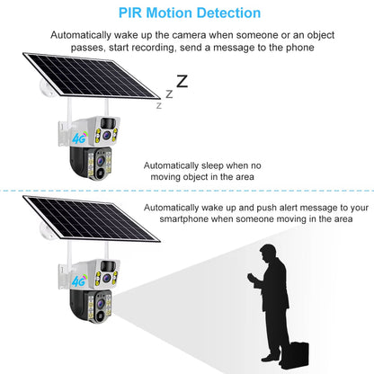 V40 4G 8MP solar Security Camera with 4G/WiFi Options Dual-Light Night Vision